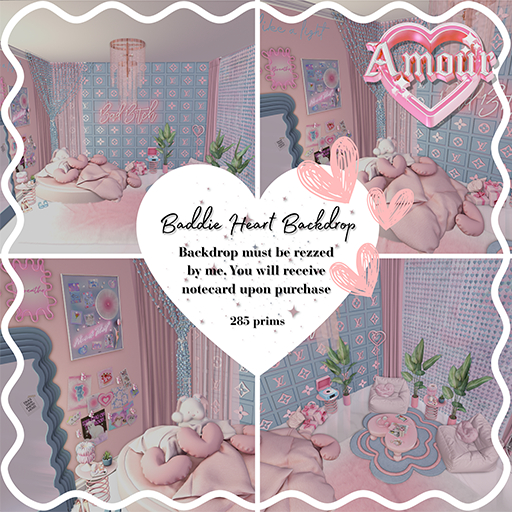 *AMOUR <3 - Baddie Heart Backdrop