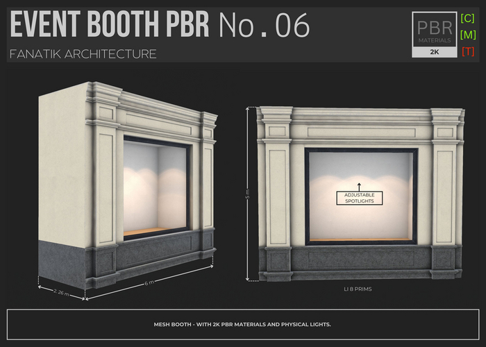 :FANATIK: Event Booth PBR No. 06 - Display Stand with Spotlights 2K PBR materials