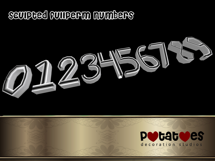 Potatoes Decoration - Sculpted Numbers Fullperm