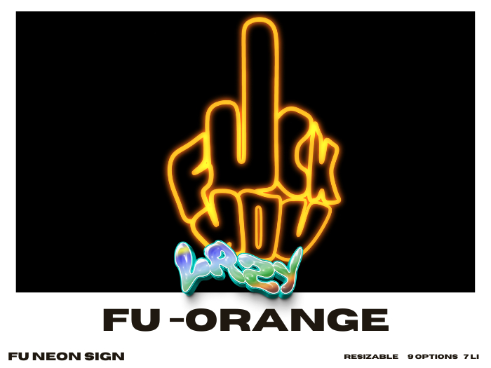 LAZY - FU NEON SIGN ORANGE