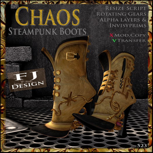 FJ Design Chaos Steampunk Boots