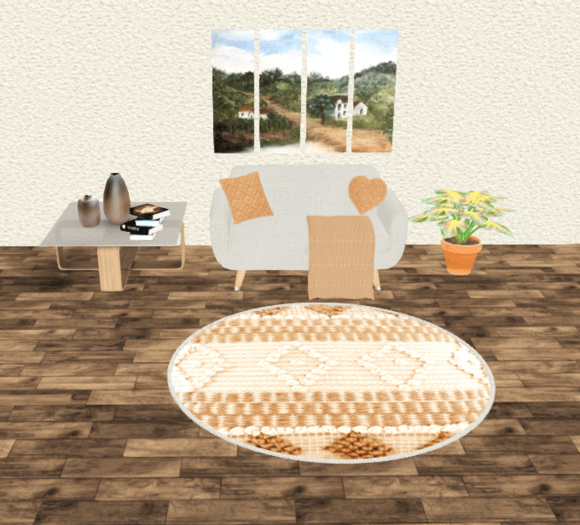 Handmade Rug Round #015