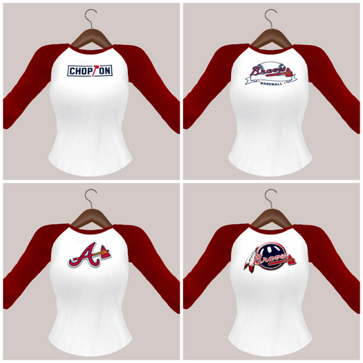Atlanta Bravos 4 Womens Baseball Tops (Add Me To Open Box)