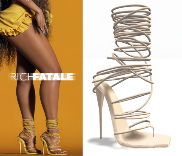 $RICH FATALE - CHRISETTE MULTI STRAP HEEL - LATTE