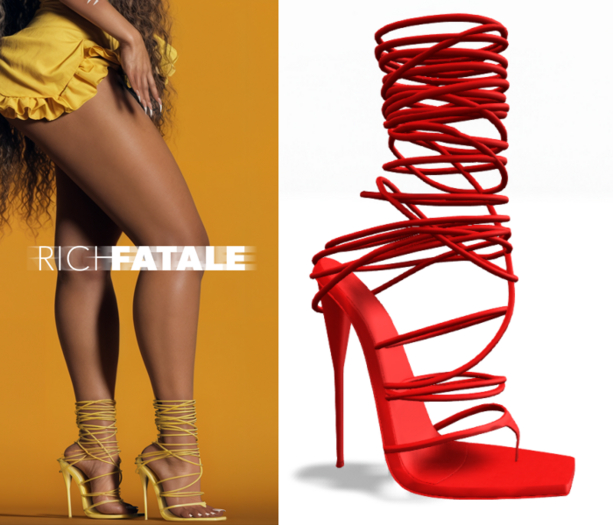 $RICH FATALE - CHRISETTE MULTI STRAP HEEL - ROUGE