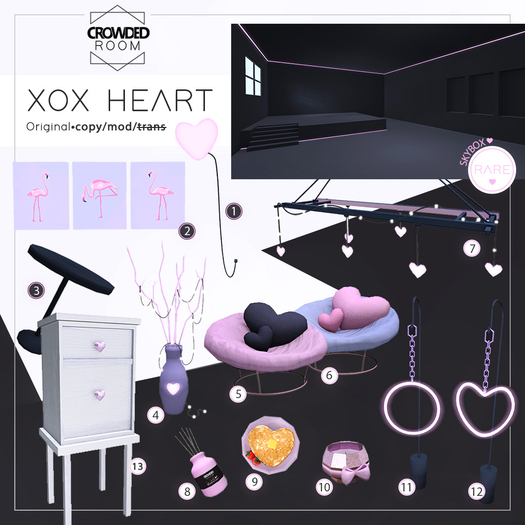 Crowded Room - xox Heart Table #3