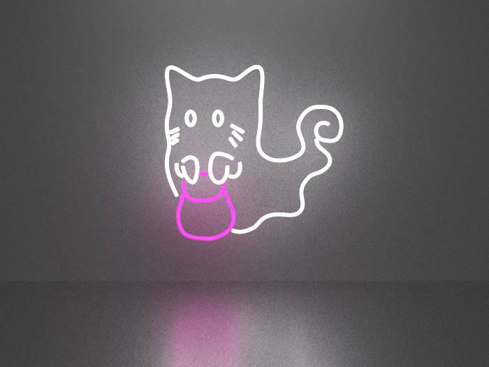 Ghost cat neon sign Full Permission