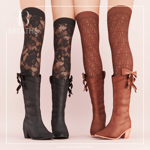 [BREATHE]-Austin Boots-FATPACK-(Fits Maitreya Lara, Legacy, eBody,  Maitreya Lara-X)