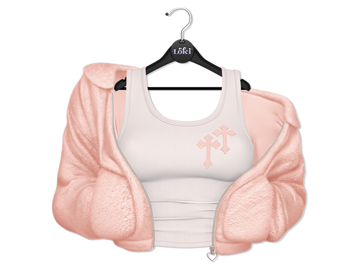Loki - Kara Fluffy Jacket & Top - Cream