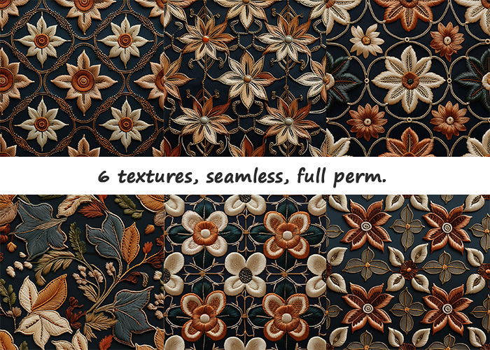 6  Seamless Embroidery Textures 2 FP