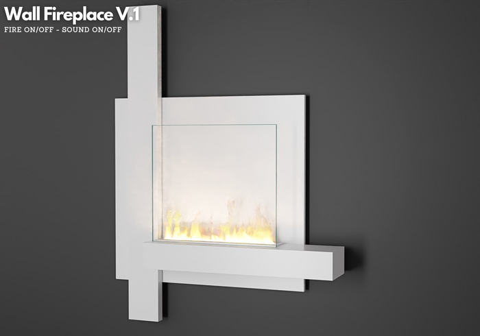 DIFFERENCE - Wall fireplace V.1 - white 