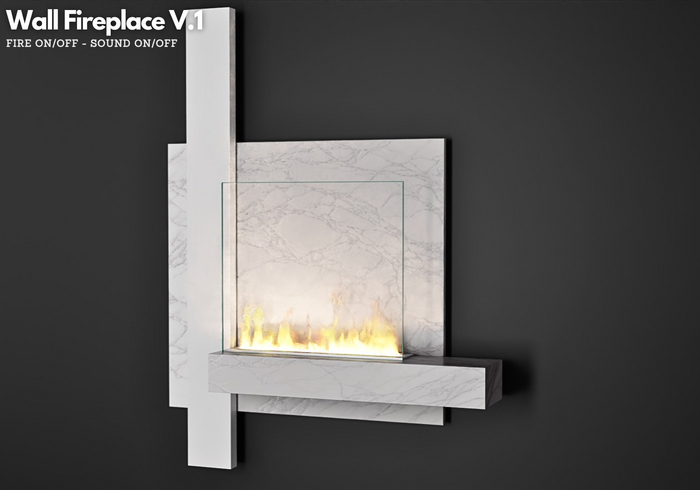 DIFFERENCE - Wall fireplace V.1 - marble