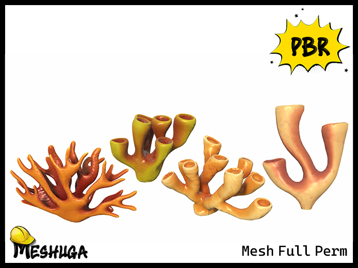 Meshuga E Rondo Second Life Marketplace - Meshuga PBR Coral Reef Pack 2 FULL PERM MESH