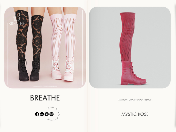 [BREATHE]-Reona Boots-Mystic Pink(-Fits Maitreya,Lara,Maitreya Lara-X,Legacy, eBody.)