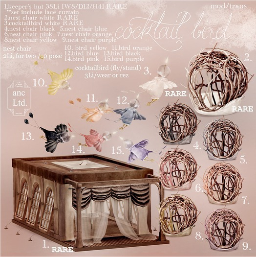 {anc} cocktailbird / nestchair : white / 2Li RARE