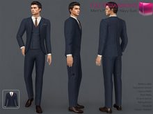Full Perm Men's Navy Pinstripe Formal Business Jacket Waistcoat Shirt Tie for Belleza Jake Signature Gianni Legacy Slink