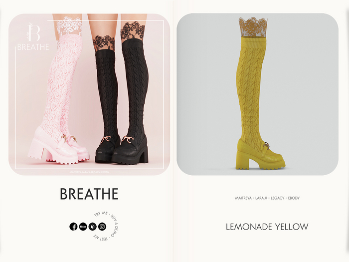 [BREATHE]-Kiti Loafers-Lemonade Yellow-(Fits Maitreya Lara, Legacy, eBody,  Maitreya Lara-X)