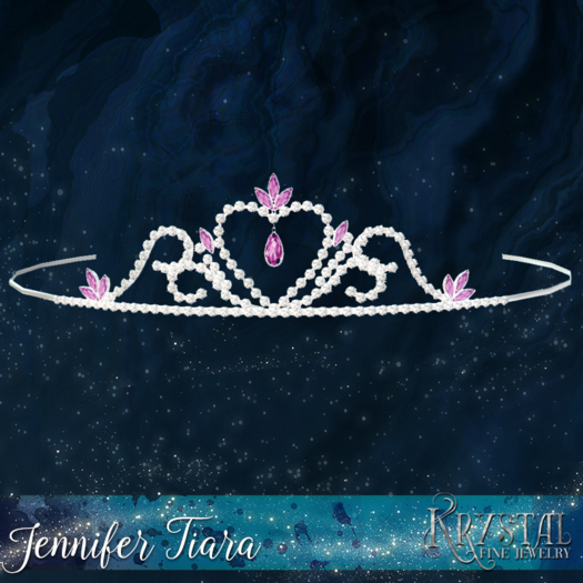 ::: Krystal ::: Jennifer - Tiara - Platinum - Wine Stone