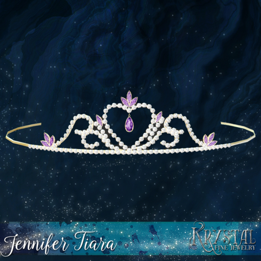::: Krystal ::: Jennifer - Tiara - Gold - Hope Stone