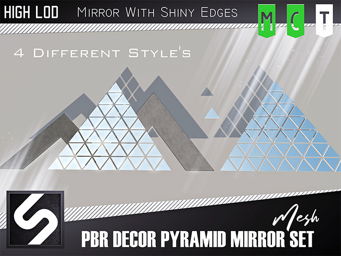 [Saracoglu] PBR Decor Pyramid Mirror Set