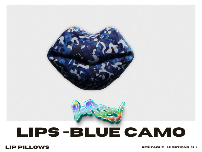LAZY -  LIP PILLOW BLUE CAMO