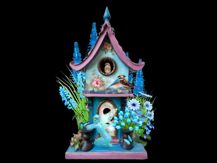 MC Spring Fairy Birdhouse Blue