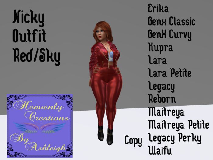 Nicky Outfit Red/Sky