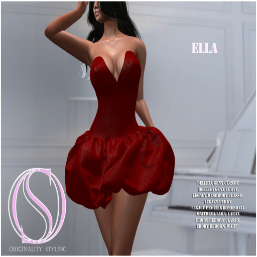 Originality styling Ella dress RED.