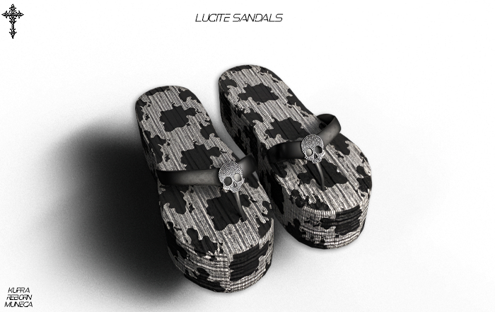 V/ LUCITE Sandals - Print