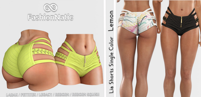 Shorts Lia Lemon - Reborn, Reborn Squish, Waifu, Legacy, LaraX, PetiteX - FashionNatic