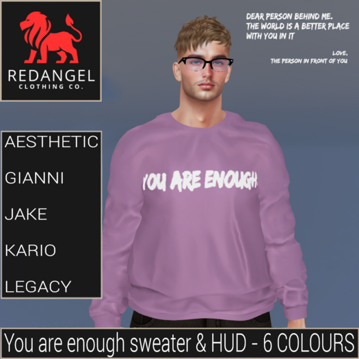 You Are Enough Sweater & HUD - 6 COLOURS