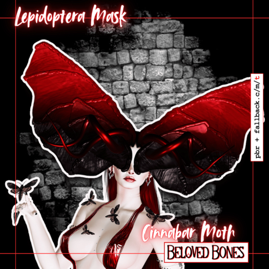 [BB] Lepidoptera Mask - Cinnabar Moth (add me)