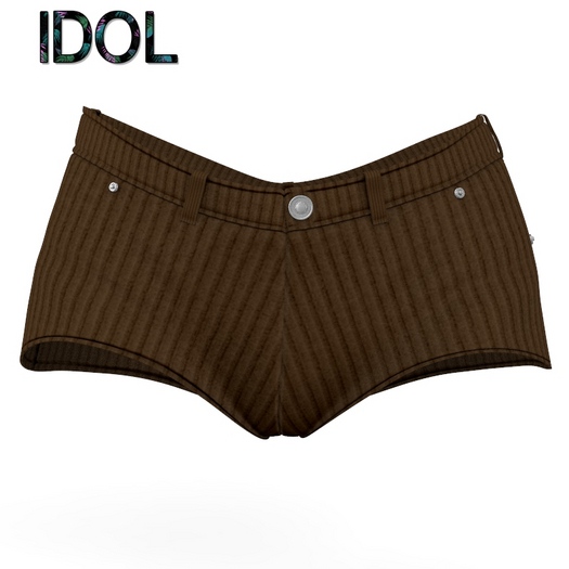 Brown Ribbed Short