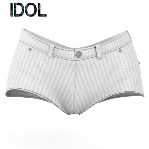 White Ribbed Short