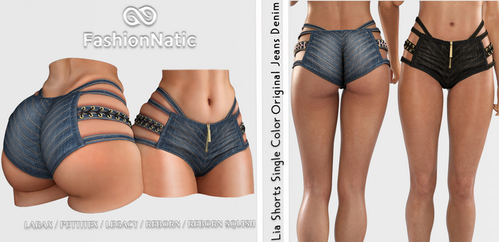 Shorts Lia Original Denim - Jeans -  Reborn Squish, Waifu, Legacy, LaraX, PetiteX - FashionNatic