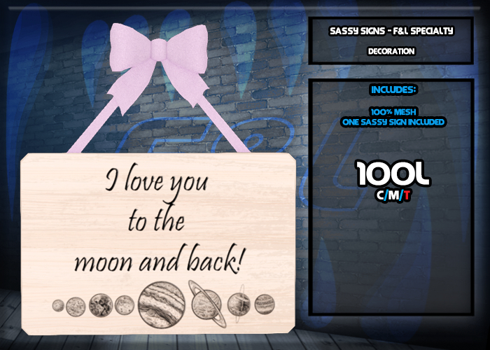 F&L - Sassy Sign - Moon Love