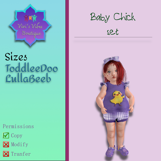 (VVB) Baby chick Set Purple