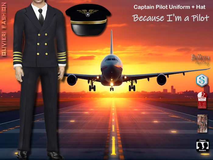 Captain Pilot Uniform - Private Pilot - Commercial Pilot 