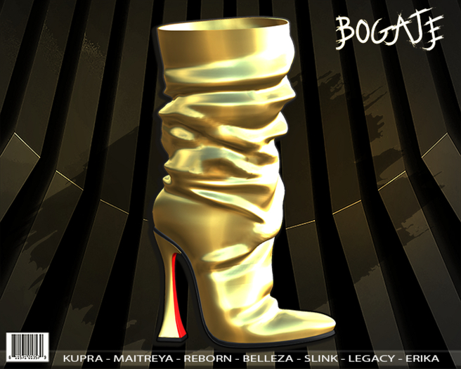 BOGATE_Diva _Boot_Leather _Metlic Gold