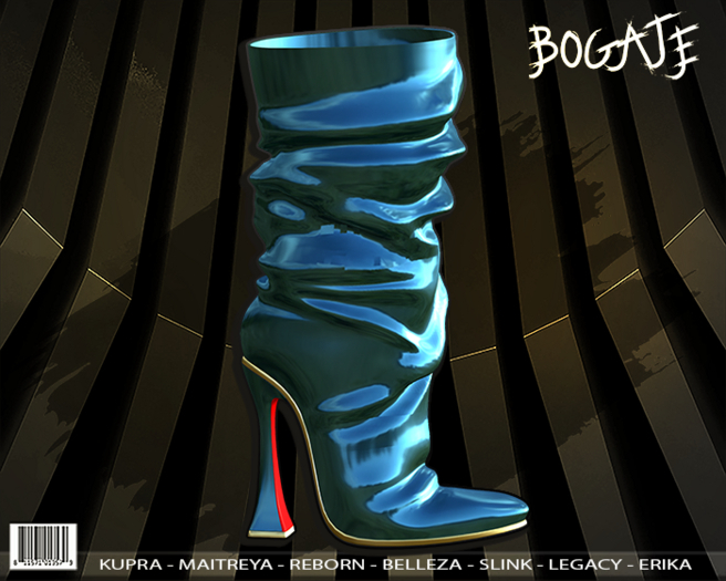BOGATE_Diva _Boot_Leather _Metlic Blue