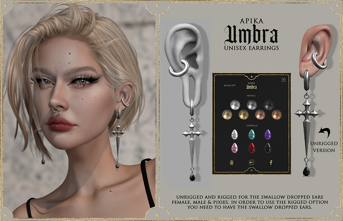 [Apika] Umbra Earrings - Unrigged Pack