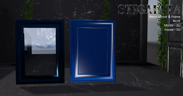 Stigmata - Neon Mirror & Frame Blue - [Add Me]