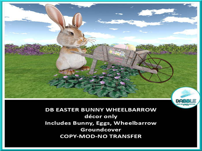 DB EASTER BUNNY WHEELBARROW  add me