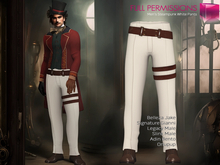 Full Perm Men's Diagonal Belt Thigh Straps White Steampunk Pants and Shoes for Belleza Jake Signature Gianni Legacy