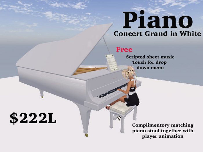 Piano Concert Grand white