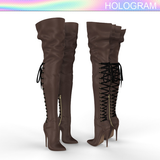 Brown Long Laced Boots