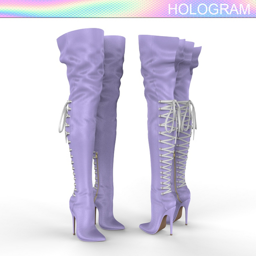Lilac Long Laced Boots