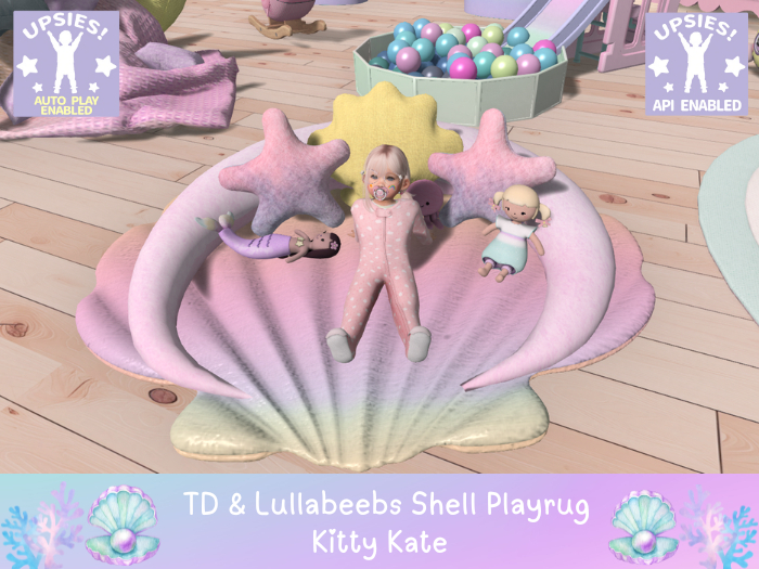 {KK} TD & Lullabeebs Mermaid Shell Play Rug - with Upsies! Autoplay & API