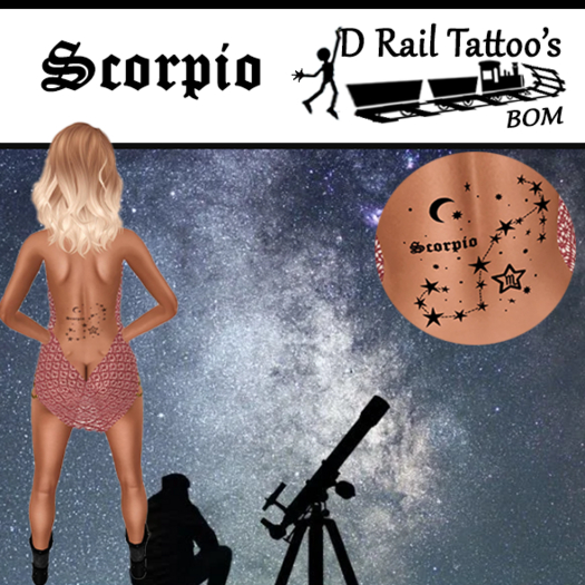 Scorpio – Zodiac Horoscope Back Tattoo – BOM