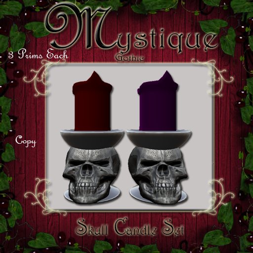Mystique Gothic ~ Skull Candle Set: Purple & Red